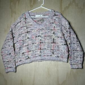 Altar’d State‎ Confetti Cropped Knit Pullover Sweater Size Small Party